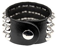 Kunstlederarmband / 3 R. Spitznieten