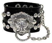 Kunstlederarmband / Löwe mit Kette