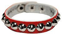 Kunstlederarmband / Spitznieten Rot