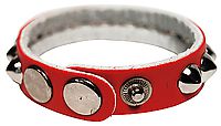 Kunstlederarmband / Spitznieten Rot