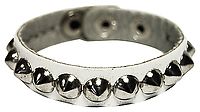 Kunstlederarmband / Spitznieten Weiss