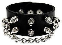 Kunstlederarmband / Killernieten mit Kette