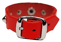 Lederarmband / Rot 1 R. Spitznieten mit Ring