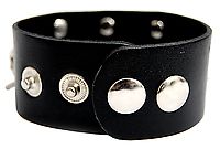 Kunstlederarmband - Totenköpfe mit Kette