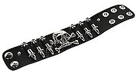Kunstlederarmband - Totenkopf & Patronen