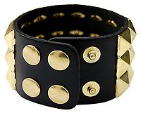 Kunstlederarmband - 3 Reihe Pyramiden