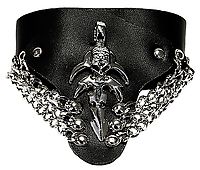 Lederarmband - Totenkopfschwert