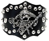 Lederarmband - Joker Totenkopf