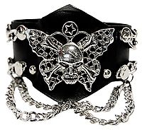 Lederarmband - Totenkopf Schmetterling