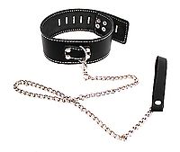 Lederhalsband mit Führungsleine