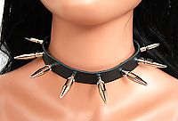 Lederhalsband / 3,5 cm Killernieten