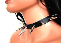 Lederhalsband / 4,5 cm & 3,5 cm Killernieten