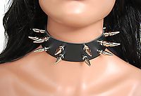 Lederhalsband / 2-reihig 2,5 cm Killernieten