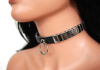 Lederhalsband / Plattennieten & Ring