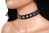 Lederhalsband / Spitznieten