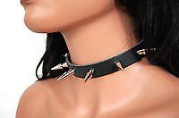 Lederhalsband / 2,5 cm Doppelte Conenieten