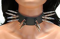 Lederhalsband / 2-reihig 4,5 cm Killernieten