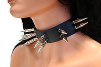 Lederhalsband / 2-reihig 4,5 cm Killernieten