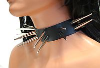 Lederhalsband / 2-reihig 5,5 cm Conenieten