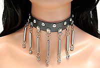 Kunstlederhalsband / Bells