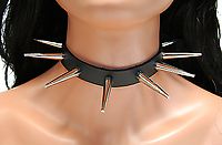 Lederhalsband / 3,8 cm Conenieten