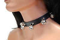 Kunstlederhalsband / Bells