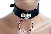 Lederhalsband - Ring