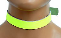 Lederhalsband - Neongelb