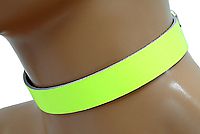 Lederhalsband - Neongelb