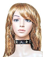 Lederhalsband - Sternnieten und Ring