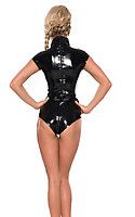 Latexbody mit kurzen Ärmeln und Reißverschluss hnten