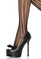 Striped Chevron Net Pantyhose