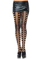 Seamless Opaque Pothole Pantyhose With Criss Cross Lace Detail Reversible