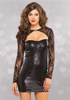 Schwarzes Mini Pailetten Kleid