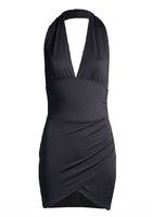 Schwarzes ärmelloses Minikleid mit V-Ausschnitt