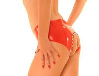 Latexslip ouvert mit Nieten