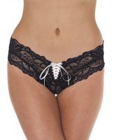 Spitzen-Slip mit weißer Schnürung