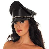 Mütze Leder schwarz