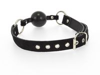 Mundknebel Velours schwarz mit Silikonball