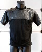 T-Shirt mit Ledereinsatz