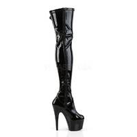 Oberschenkelhoher Plateau Stiefel mit High Heel Absatz
