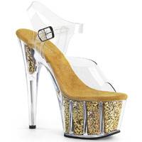 Plateau Sandalette ADORE-708G transparent / gold