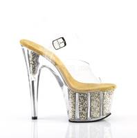 Plateau Sandalette ADORE-708G transparent / gold