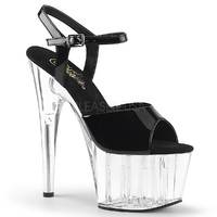 Plateau Sandalette ADORE-709 Lack transparent / schwarz