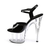 Plateau Sandalette ADORE-709 Lack transparent / schwarz