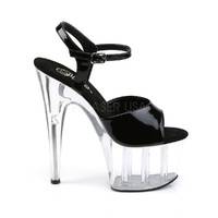 Plateau Sandalette ADORE-709 Lack transparent / schwarz