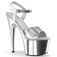 Plateau Sandalette ADORE-709 Kunstleder silber