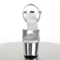 Plateau Sandalette ADORE-709 Kunstleder silber