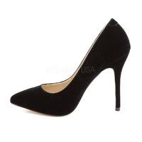High Heels Pumps Samt schwarz AMUSE-20