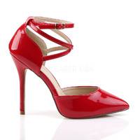 D'Orsay Pumps AMUSE-25 mit Knöchelriemchen rot